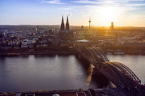 Le cœur de Cologne à la lueur du soir