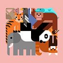 Gemischte Tiere - Asien von Tim de Leeuw Miniaturansicht