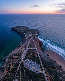 Sunset over Cape Sagres and the Ocean, Portugal by Ewold Kooistra