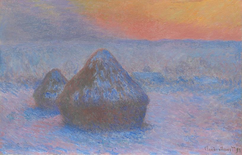 Stacks of Wheat (Sunset, Snow Effect), Claude Monet by Masterful Masters