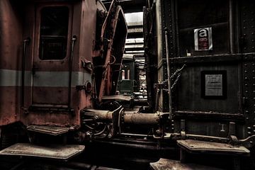 Urbex trains in an abandoned hall by Dyon Koning