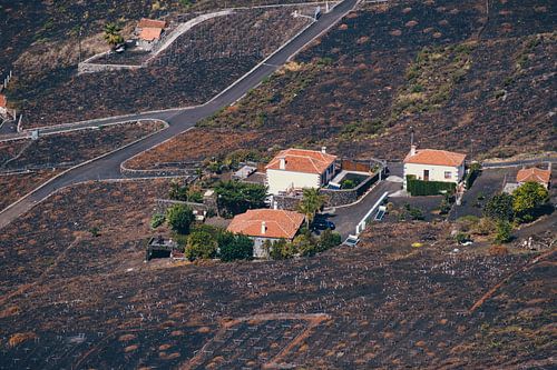 Bebouwing op de heuvels rond de vulkaan San Antonio | La Palma