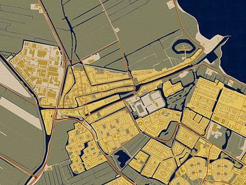 Kaart van Edam in de stijl van Gustav Klimt van Maporia
