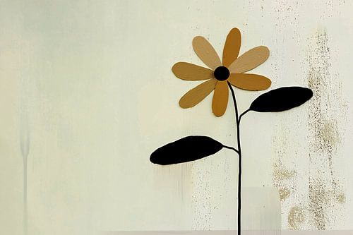 Minimalistische bloem in aardetinten