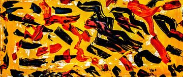 Zwart en rood en geel (breedbeeldfoto) van Norbert Sülzner