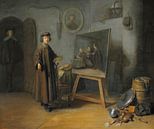 Ein Maler in seinem Atelier, Rembrandt. von Rembrandt van Rijn Miniaturansicht