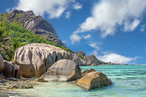 Seychellen : Traumstrand Anse Source d'Argent auf La Digue