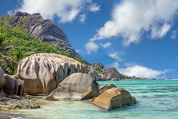 Seychellen : Droomstrand Anse Source d'Argent op La Digue van t.ART