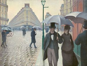 Rue de Paris, temps de pluie van Gustave Caillebotte