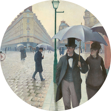 Rue de Paris, temps de pluie van Gustave Caillebotte
