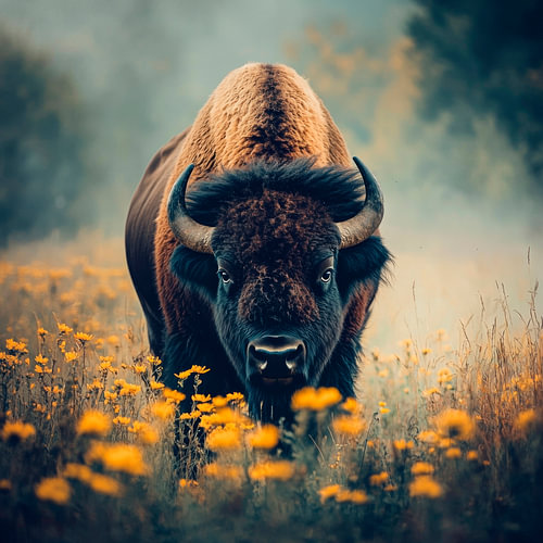 Bizons in het wild