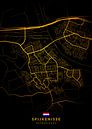 Spijkenisse Stadsplattegrond Modern Zwart Goud van Kenda Maruyama thumbnail