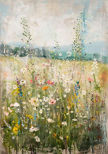 Wilde Blumen | Fröhliche Blumenmalerei für den Garten