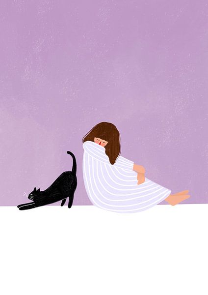 Meisje en Kat van Bea Müller