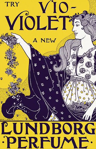 Louis Rhead – Probieren Sie „Vio-Violet“, ein neues Parfüm von Lundborg (1895)