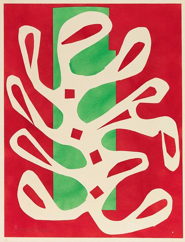 Henri Matisse, Algue blanche sur fond rouge et vert 