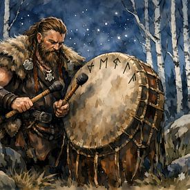 Viking Drummer by Linda de Klein