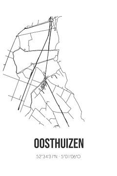 Oosthuizen (Noord-Holland) | Map | Black and white by Rezona
