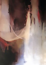 Minimalisme abstrait en noir, blanc et rouge sur Studio Allee