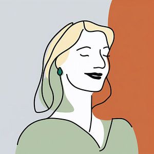 Lächelnde, zufriedene Frau