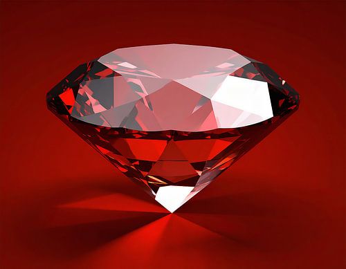 Diamant met rode achtergrond
