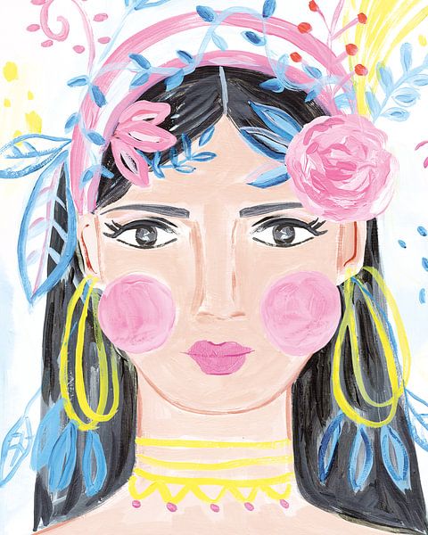 Boho Lady III, Farida Zaman by Wild Apple