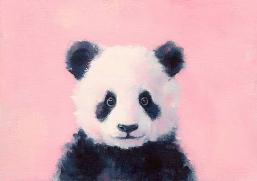 Panda on pink