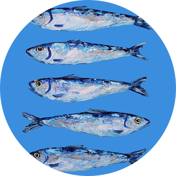 Sardientjes op Blauw van Alice Straker