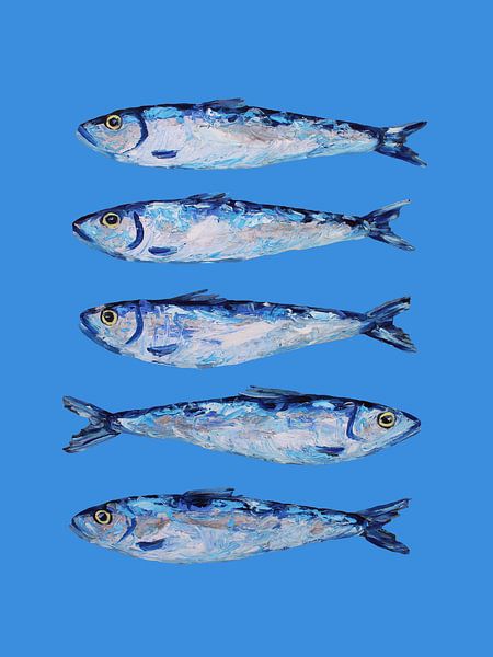 Sardines on Blue by Alice Straker