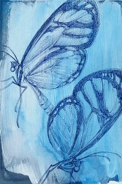 Deux papillons bleus sur Retrotimes