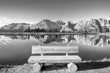 Favourite place on the Kaisergebirge near Ellmau Scheffau in black and white by Manfred Voss, Schwarz-weiss Fotografie