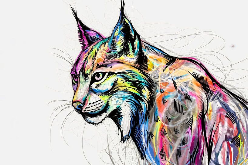 Illustration d'un lynx coloré par Art & Soul Creations