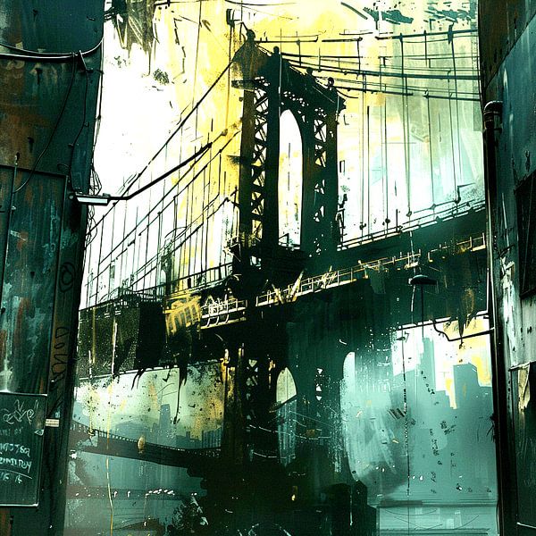 City bridge urban decay graffiti shadow transience by gm_designs