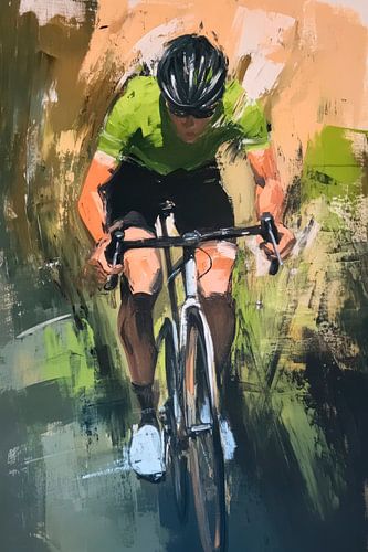 Fietsers in actie schilderen