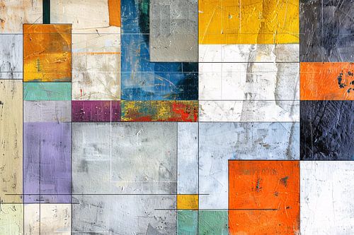 Abstracte geometrische kunst met levendige kleuren