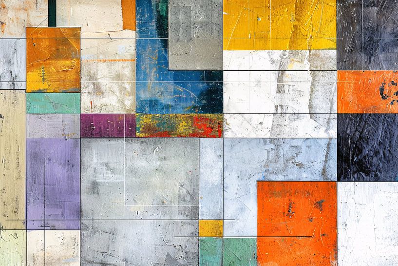 Abstract geometric art with vibrant colours by Art & Soul Creations