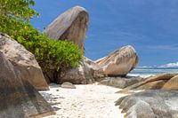 Strand Anse Source D'Argent op het Seychelse eiland La Digue