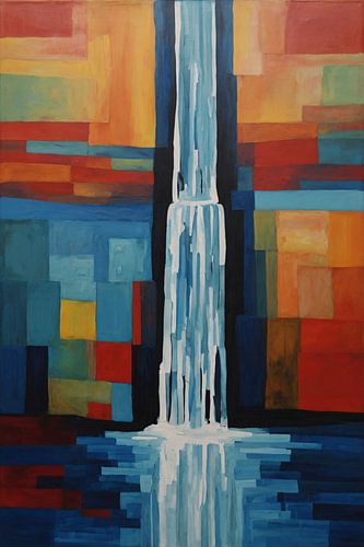 Waterval in Paul Klee stijl