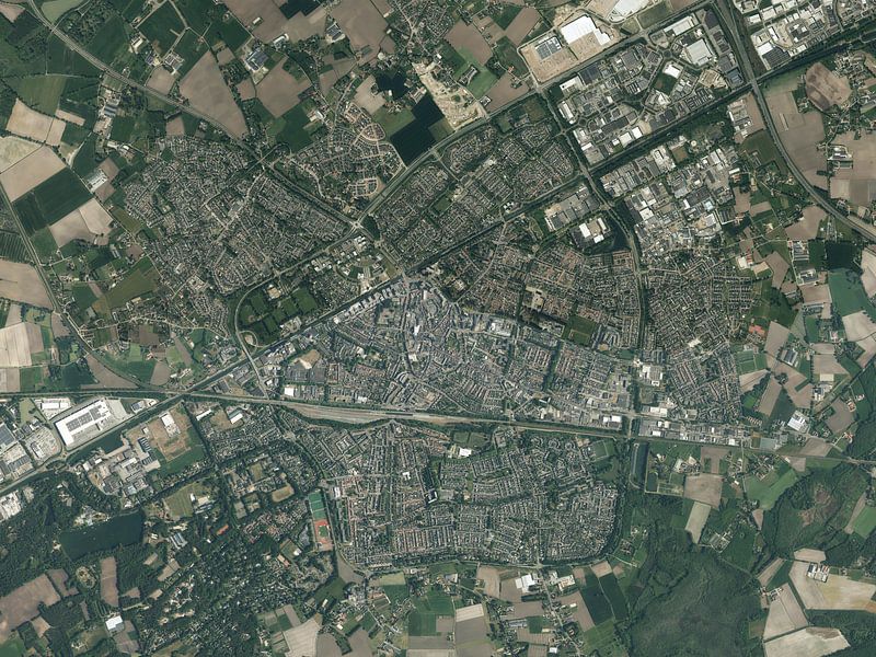 Luchtfoto van Weert van Maps Are Art