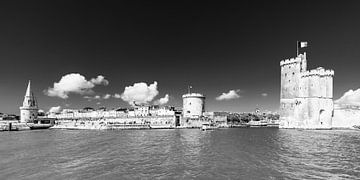 Oude haven La Rochelle in Frankrijk - monochroom van Werner Dieterich