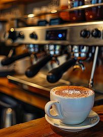 drink a cup of coffee or cappuccino