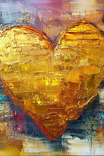 Modern abstract wall art with a majestic heart