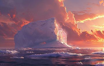 Betoverend zonsopgangslicht op ijs van fernlichtsicht
