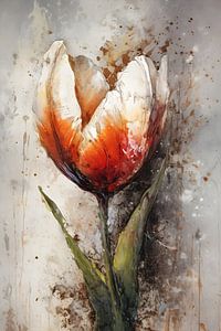 Kunstvolle rote Tulpe