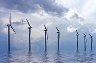 Windmolens op het IJsselmeer  van Eye on You thumbnail