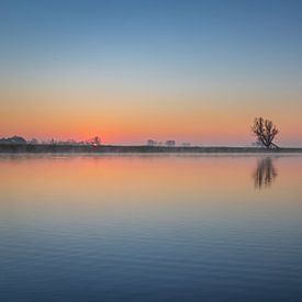 La brume du matin sur le ruisseau sur Wesley Kole