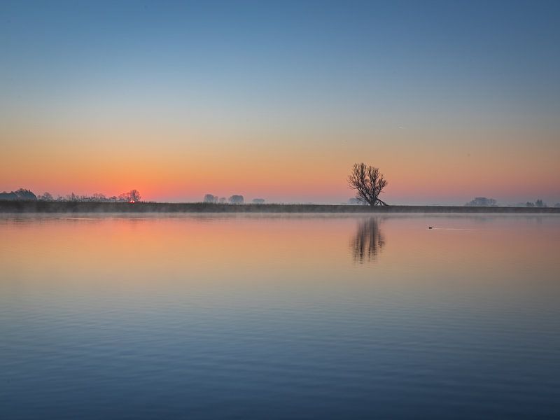 The morning mist on the creek by Wesley Kole