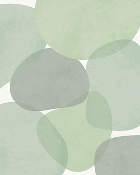 Abstracte ronde vormen in groene tinten van Studio Miloa