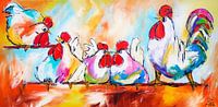 Chickens on stick by Vrolijk Schilderij thumbnail