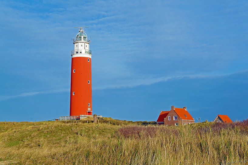 Lighthouse Eierland van Texel with cottages by Judith Cool